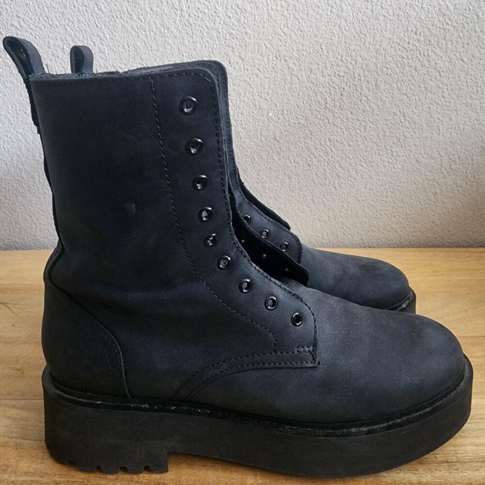 Thursday Boots Everyday Black Leather Platform Boots Womens Size 9 Made Portugal